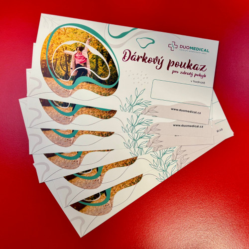 Grafický design a tisk dárkových poukazů pro Duo Medical