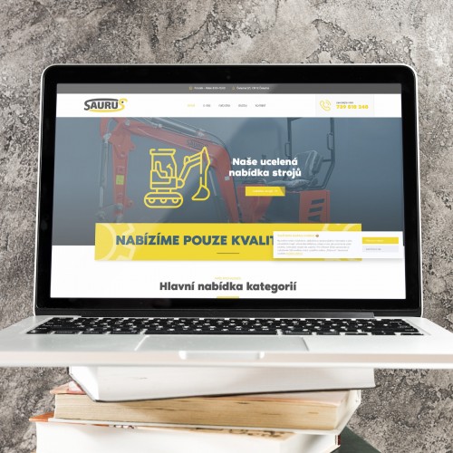 Tvorba webových stránek pro Bagry Saurus – moderní web s nabídkou produktů